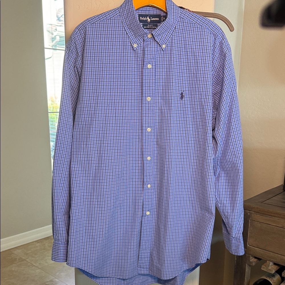 Ralph Lauren Blake Men's Blue Plaid Button-Down Shirt MD